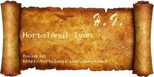 Hortolányi Iván névjegykártya
