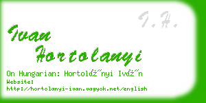 ivan hortolanyi business card